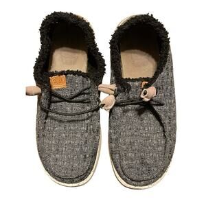 Hey Dude Wendy Warmth women size 6 shoes Charcoal slip on comfort sneakers Gray